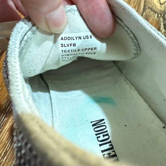 True Religion Shoes Women 8 Medium Silver White Bling Addilyn Lace Up Sneaker - Picture 7 of 8